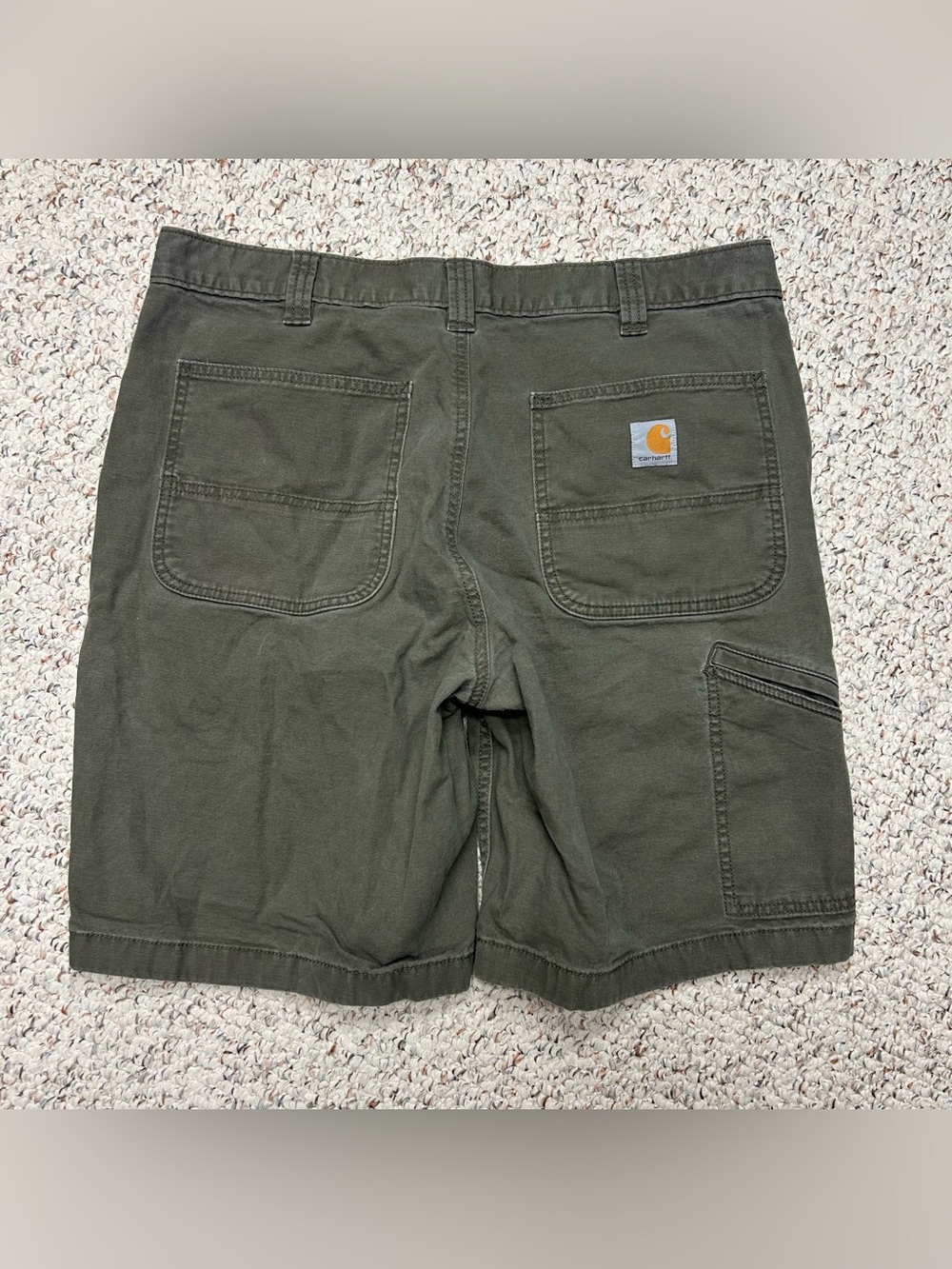 Carhartt Mens Relaxed Fit Canvas Work Shorts Olive Green 102514 217 Size 36